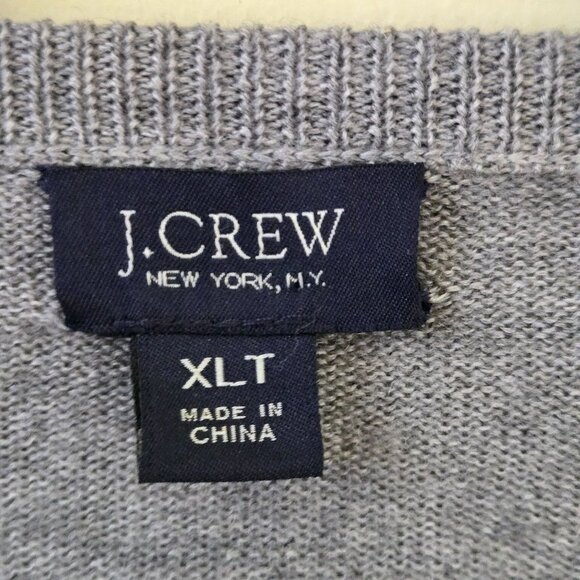J.Crew 100% Merino Wool Heather Metal V Neck Classic Sweater Size XLT - Picture 5 of 6